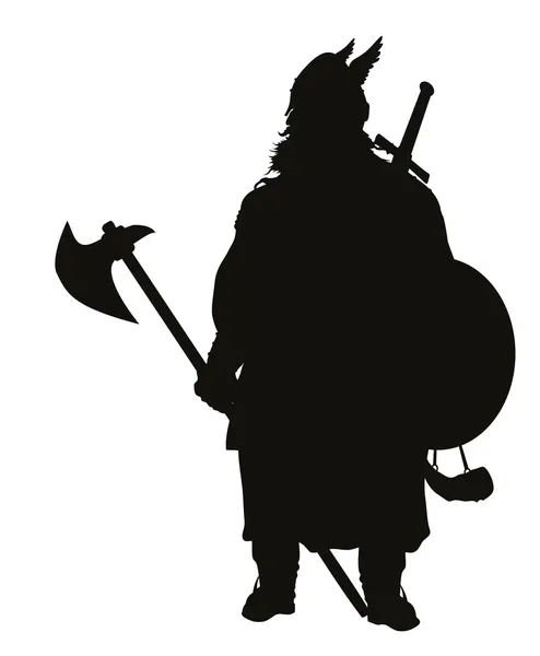 Silhouette viking. Thème Guerriers — Image vectorielle