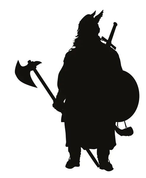Viking silueta. bojovníci téma — Stockový vektor