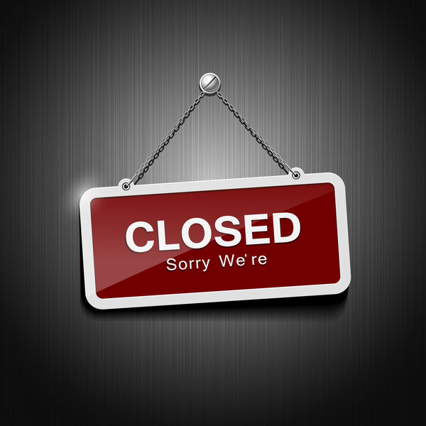 Закрытые знаки, висящие на цепи
