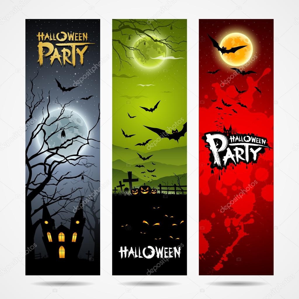 Halloween banners set design