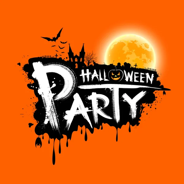 Happy Halloween party text design — Stock vektor