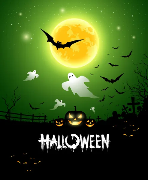 Feliz Halloween fantasma diseño fondo — Vector de stock