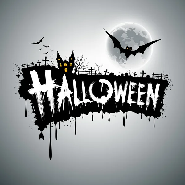 Heureux halloween texte conception fond — Image vectorielle