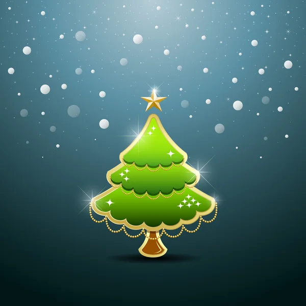 Frohe Weihnachten grüner Baum — Stockvektor