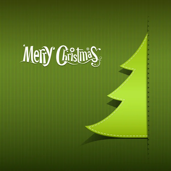 メリー クリスマス紙グリーン ツリーの設計 — ストックベクタ