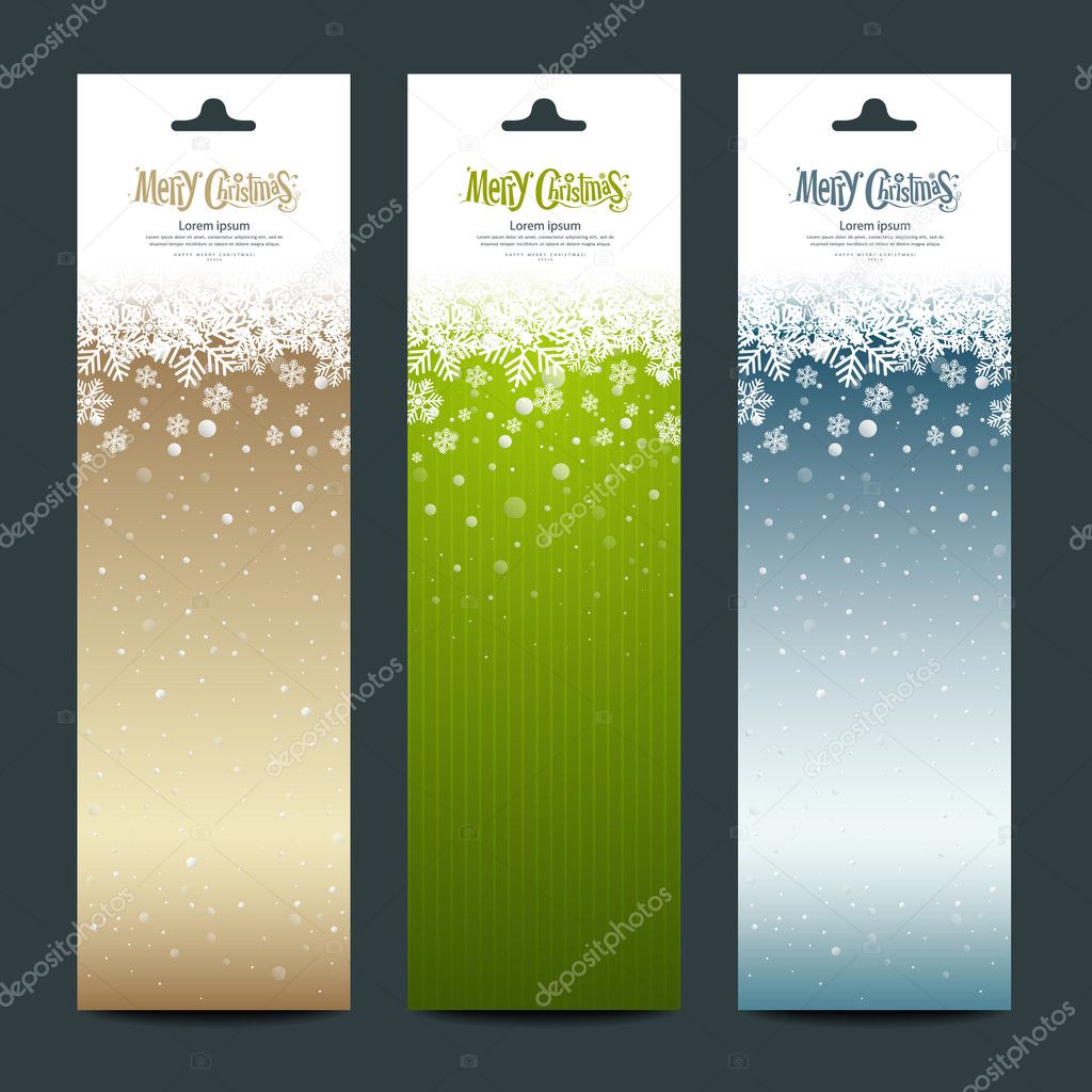 Merry Christmas banner vertical background