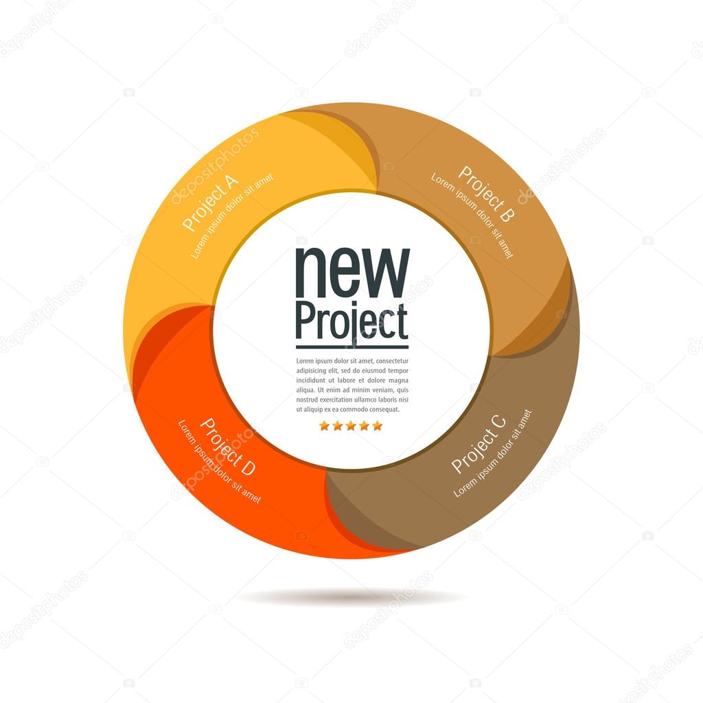 Colorful circular new projects design for business