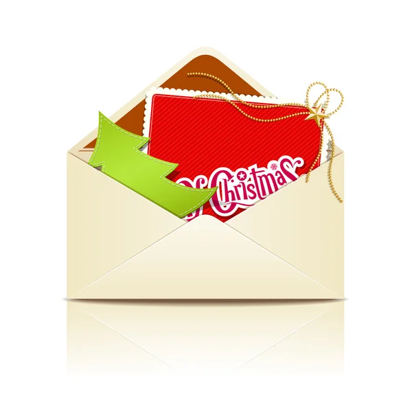 Envelope carta Feliz Natal — Vetor de Stock