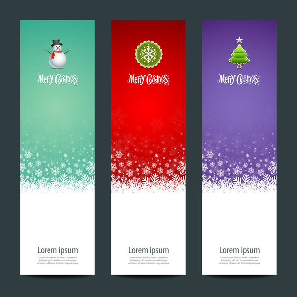 Merry Christmas banner vertical background
