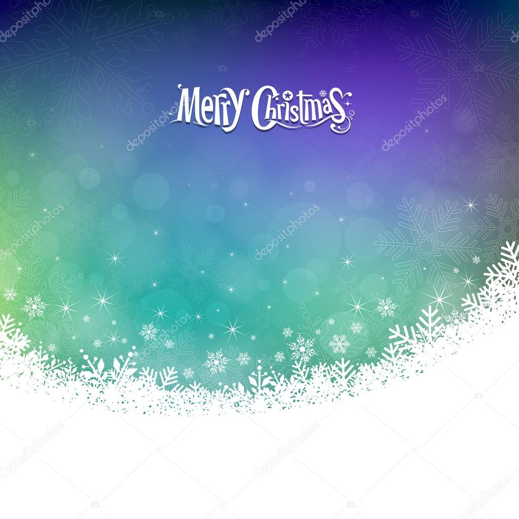 Abstract Merry Christmas snowflakes colorful background