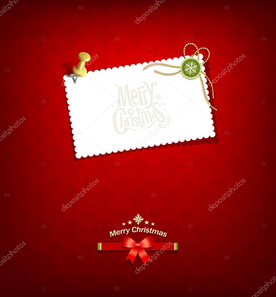 Merry christmas paper white card message