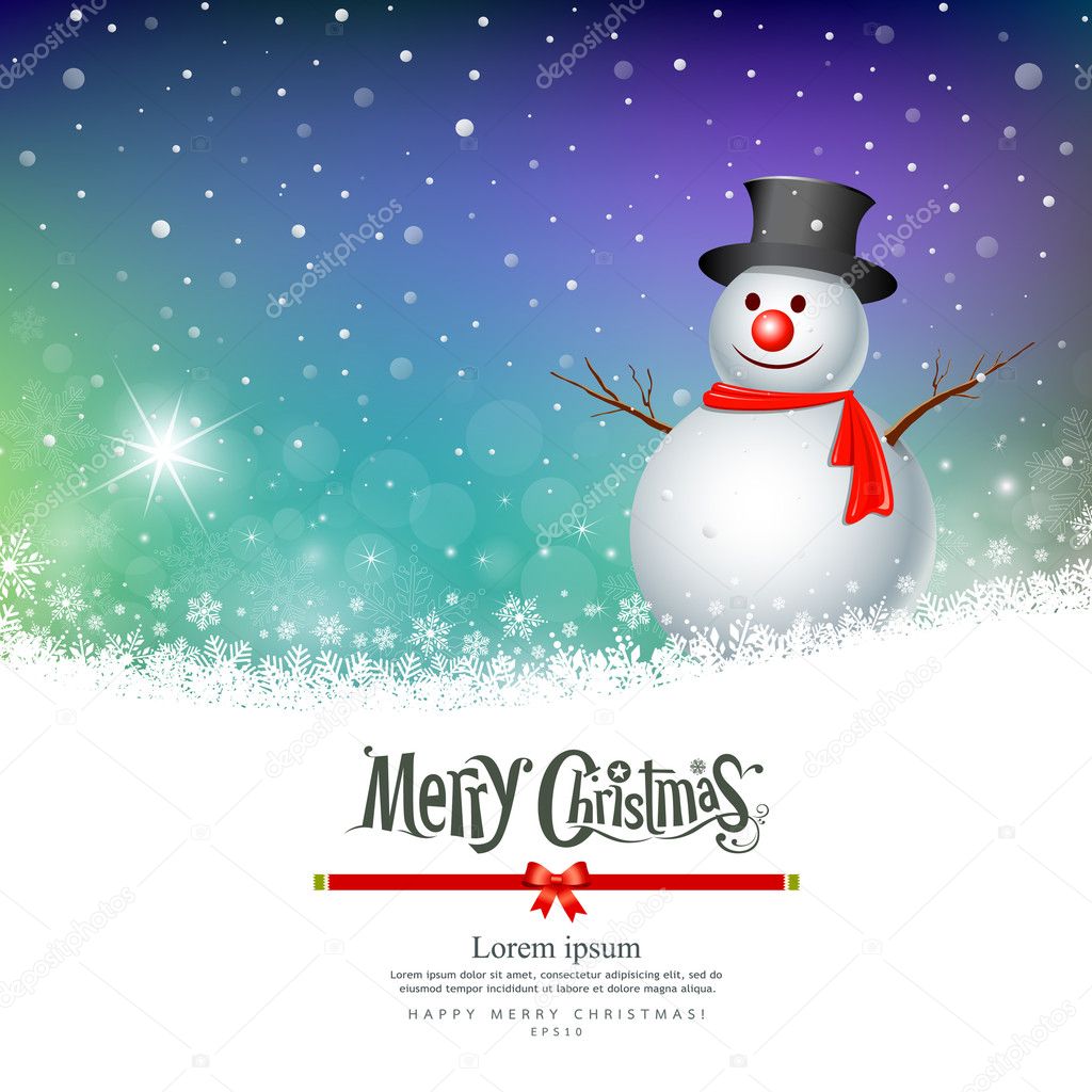 Merry Christmas Snowman Greeting card