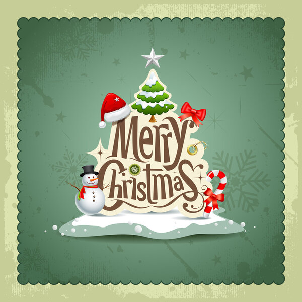 Поздравительная открытка с рождественским декором
