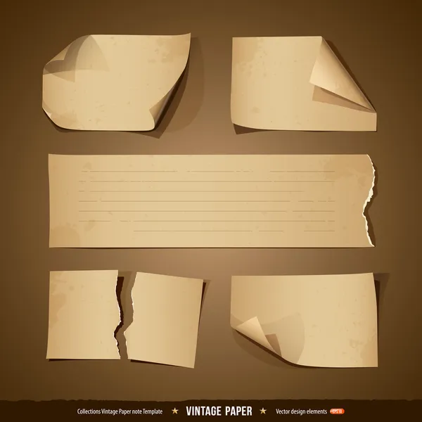 Vintage kağıt koleksiyonlarının boş şablon