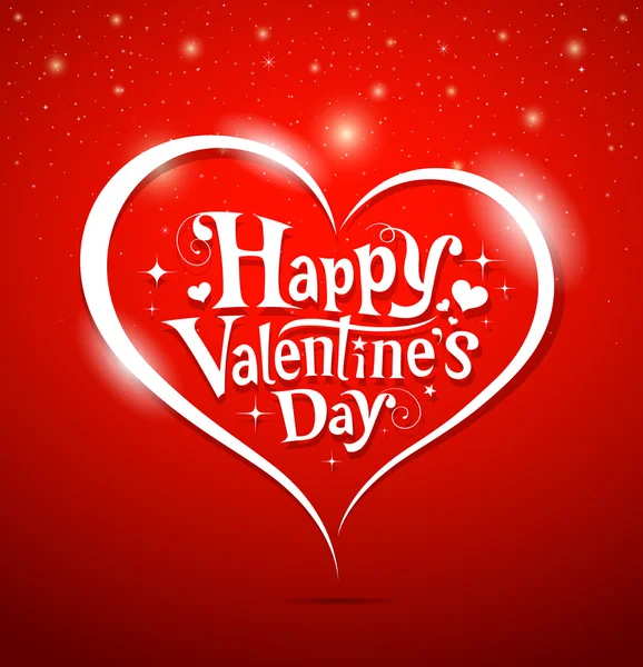 Boldog Valentin-napot betűkkel üdvözlőlap — Stock Vector