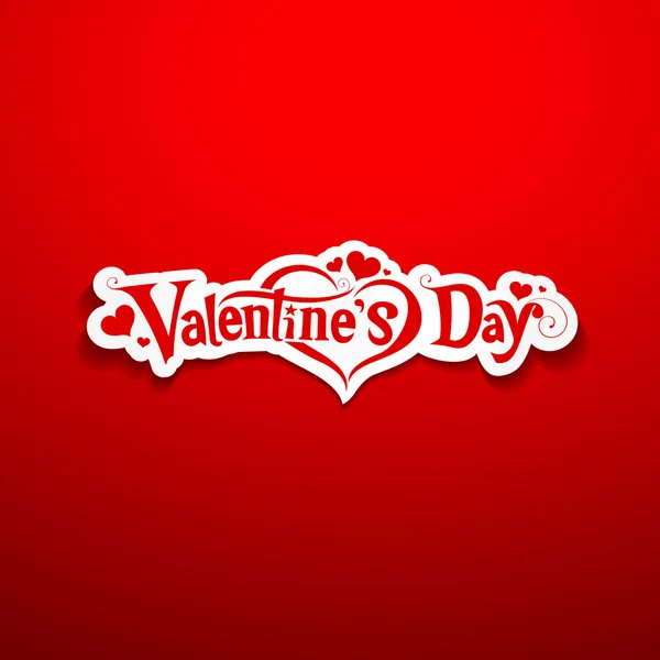 Feliz día de San Valentín letras sobre fondo rojo — Vector de stock