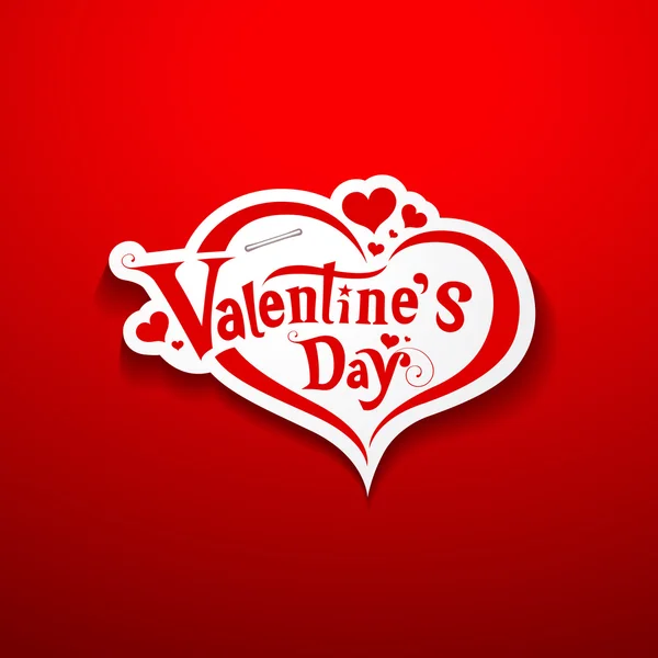 Happy Valentine 's Day lettering on paper background — стоковый вектор