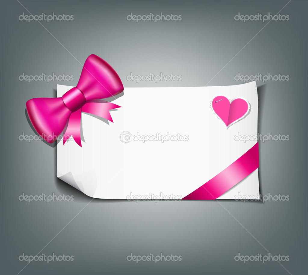 Pink ribbon and white paper design background