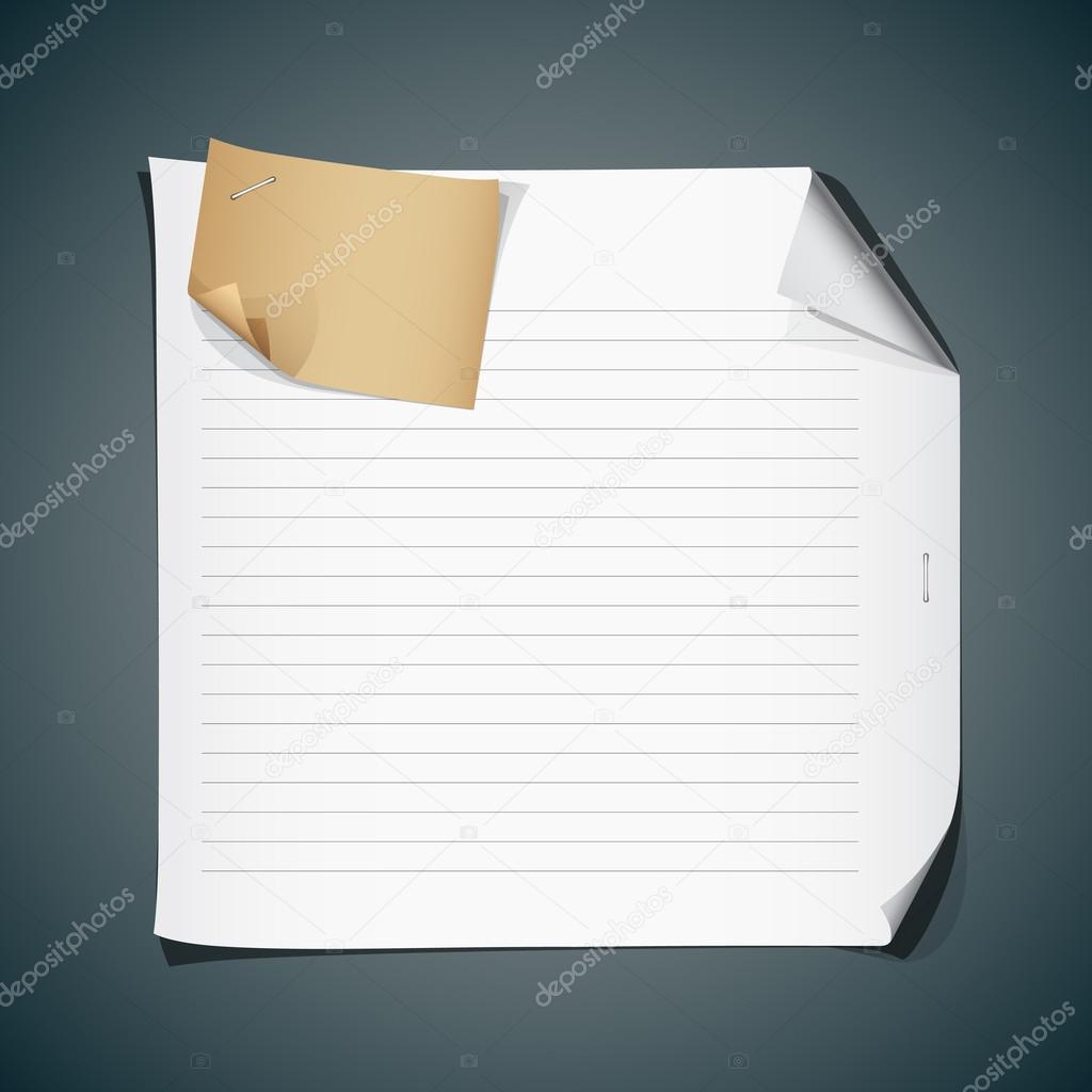 White paper note and vintage paper background