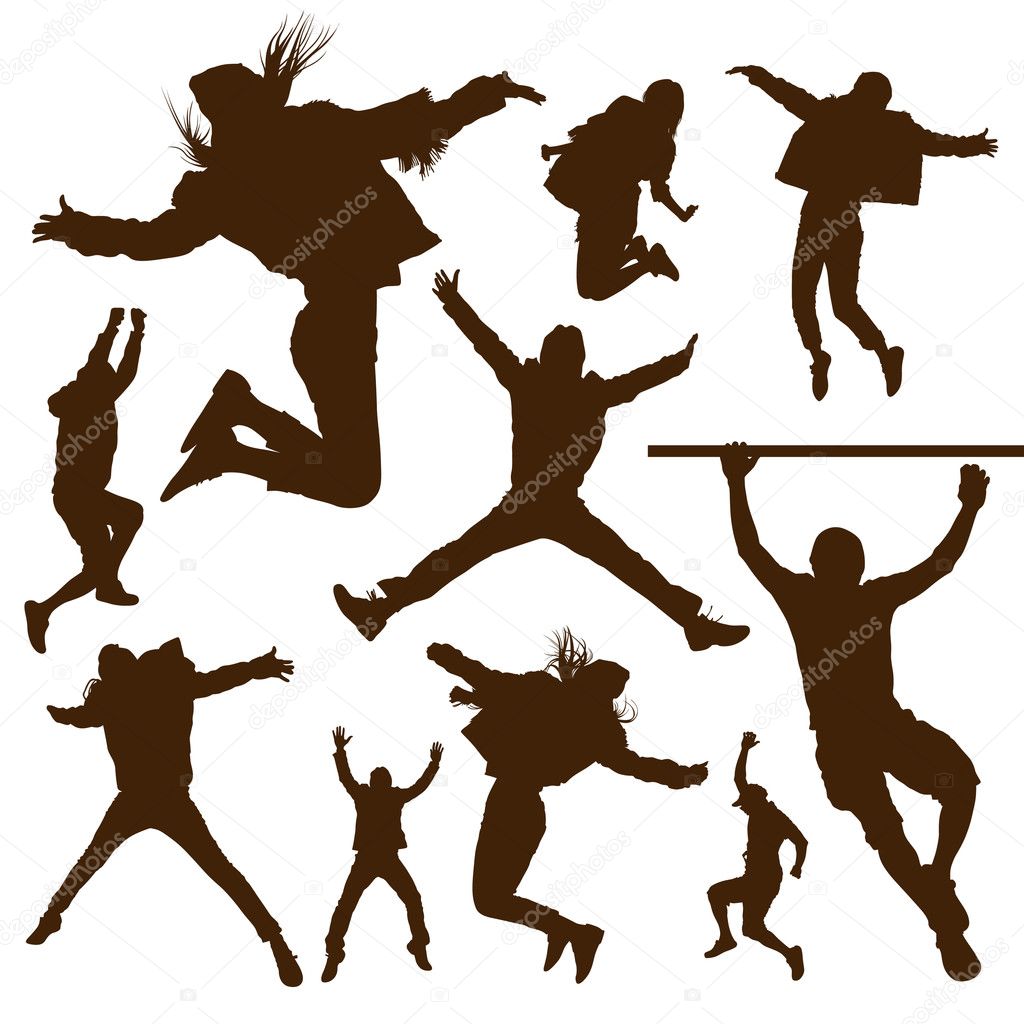 Silhouette jumping design background