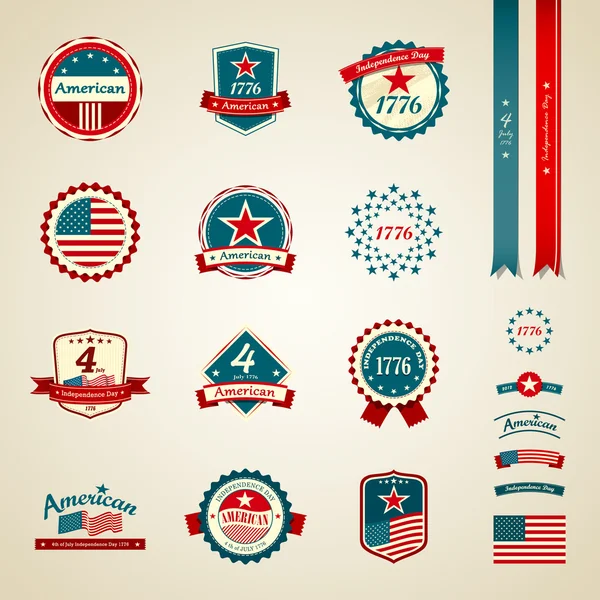 Vintage label independence day american — Stock Vector