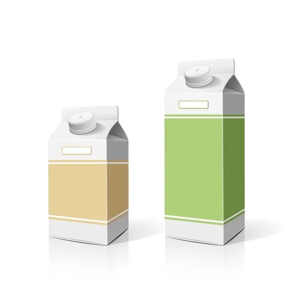 Modelo de embalagem de caixa de leite colorido — Vetor de Stock