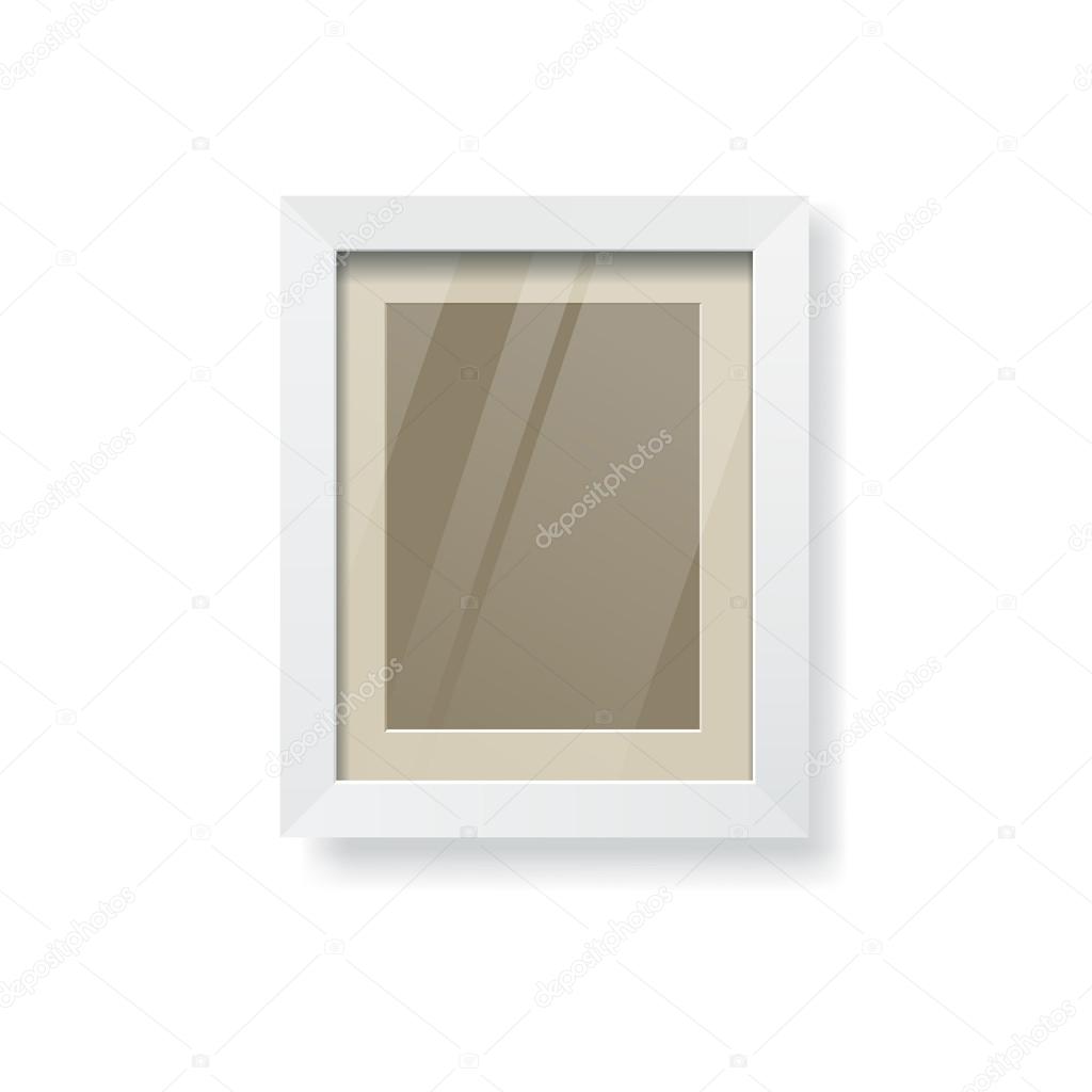 Modern white frame and glass empty