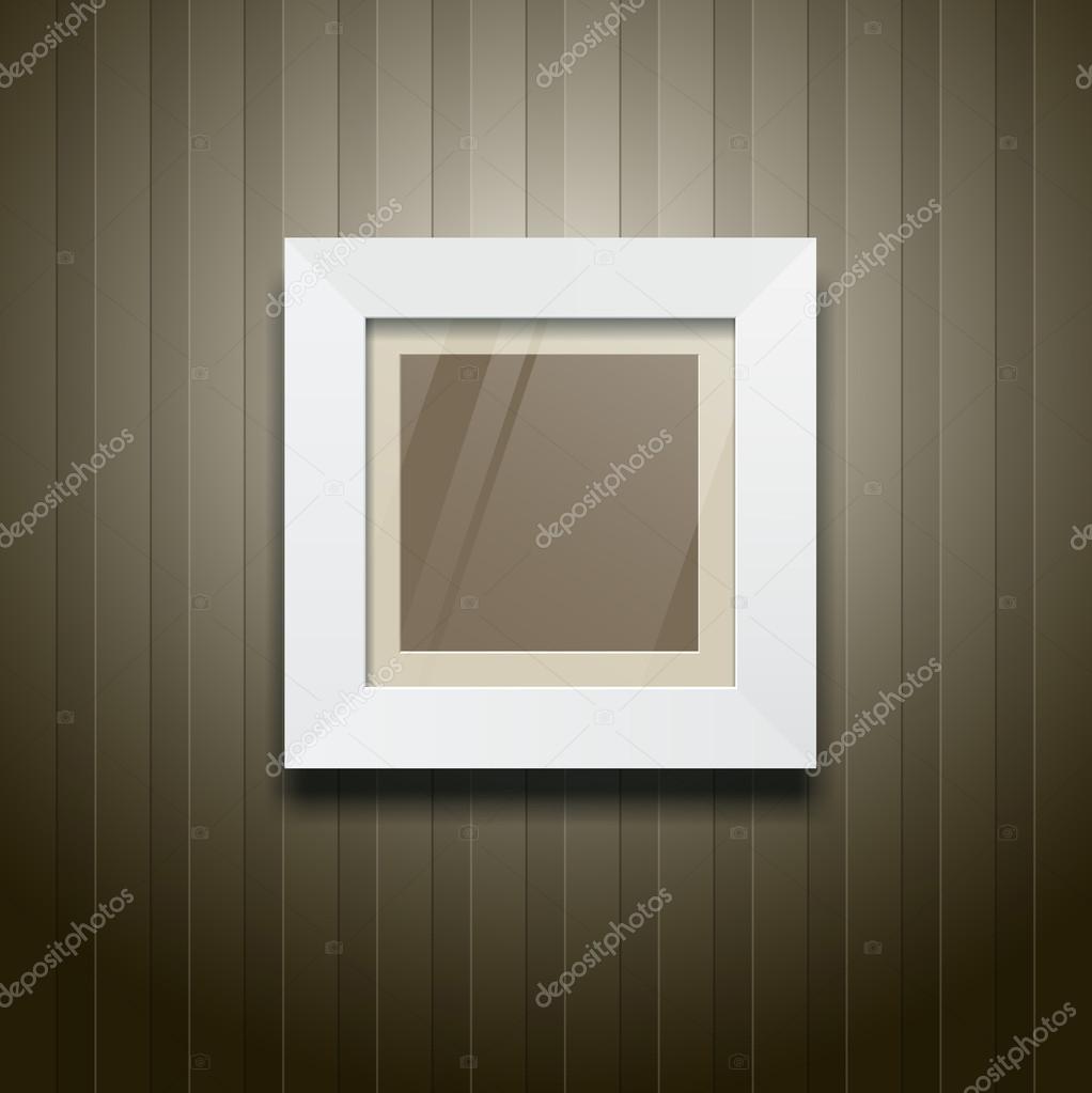 White frame square on wallpaper background