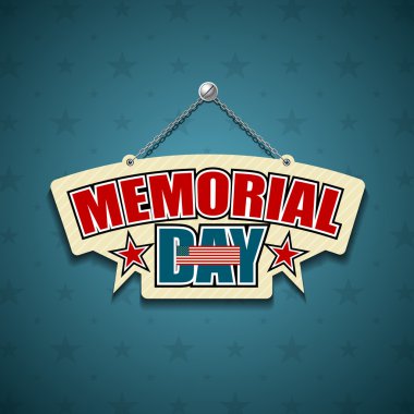 Memorial Day American signs hanging with chain clipart