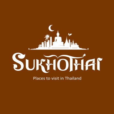 Sukhothai Province message text design clipart