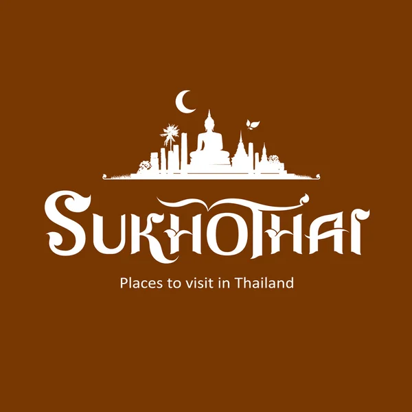 Sukhothai Provincia mensaje diseño de texto — Vector de stock