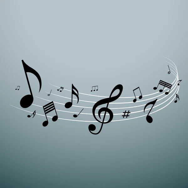 Diseño de notas musicales — Vector de stock