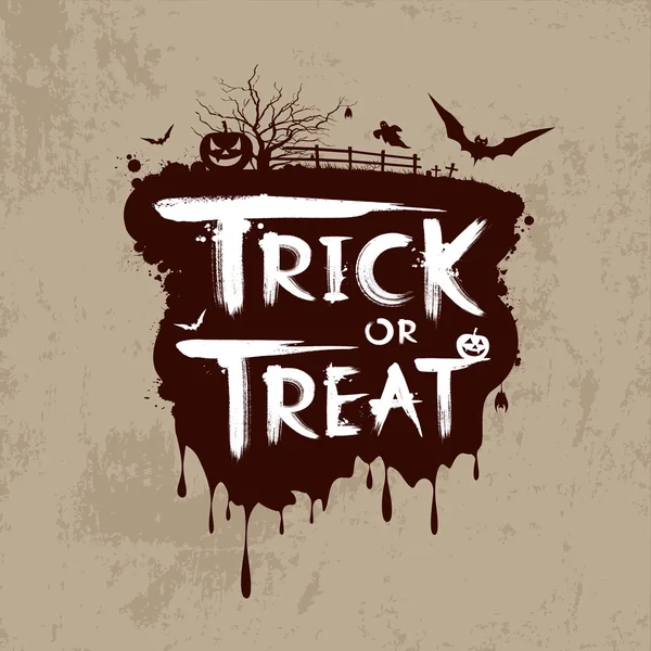 Truco de Halloween o diseño de mensaje de tratar — Vector de stock