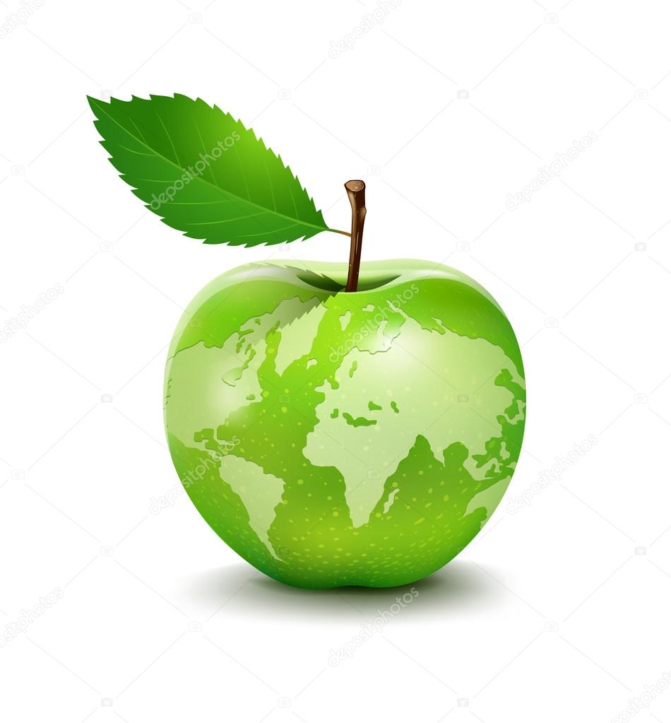 Green apple earth design