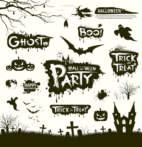 Design de coleções Feliz Halloween — Vetor de Stock