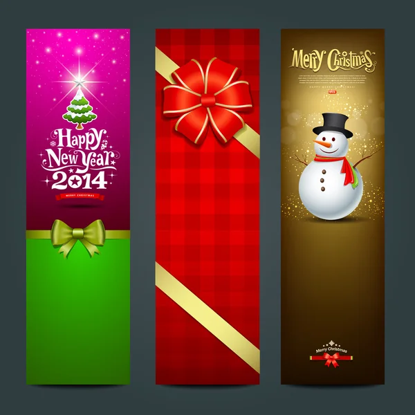 Felice anno nuovo 2014 banner design collections — Vettoriale Stock