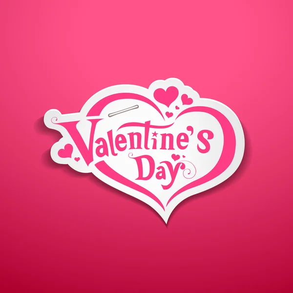 Happy Valentijnsdag ontwerp op roze achtergrond belettering — Stockvector