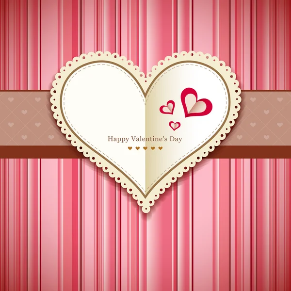 快乐的情人节贺卡设计粉红色背景 — 图库矢量图片