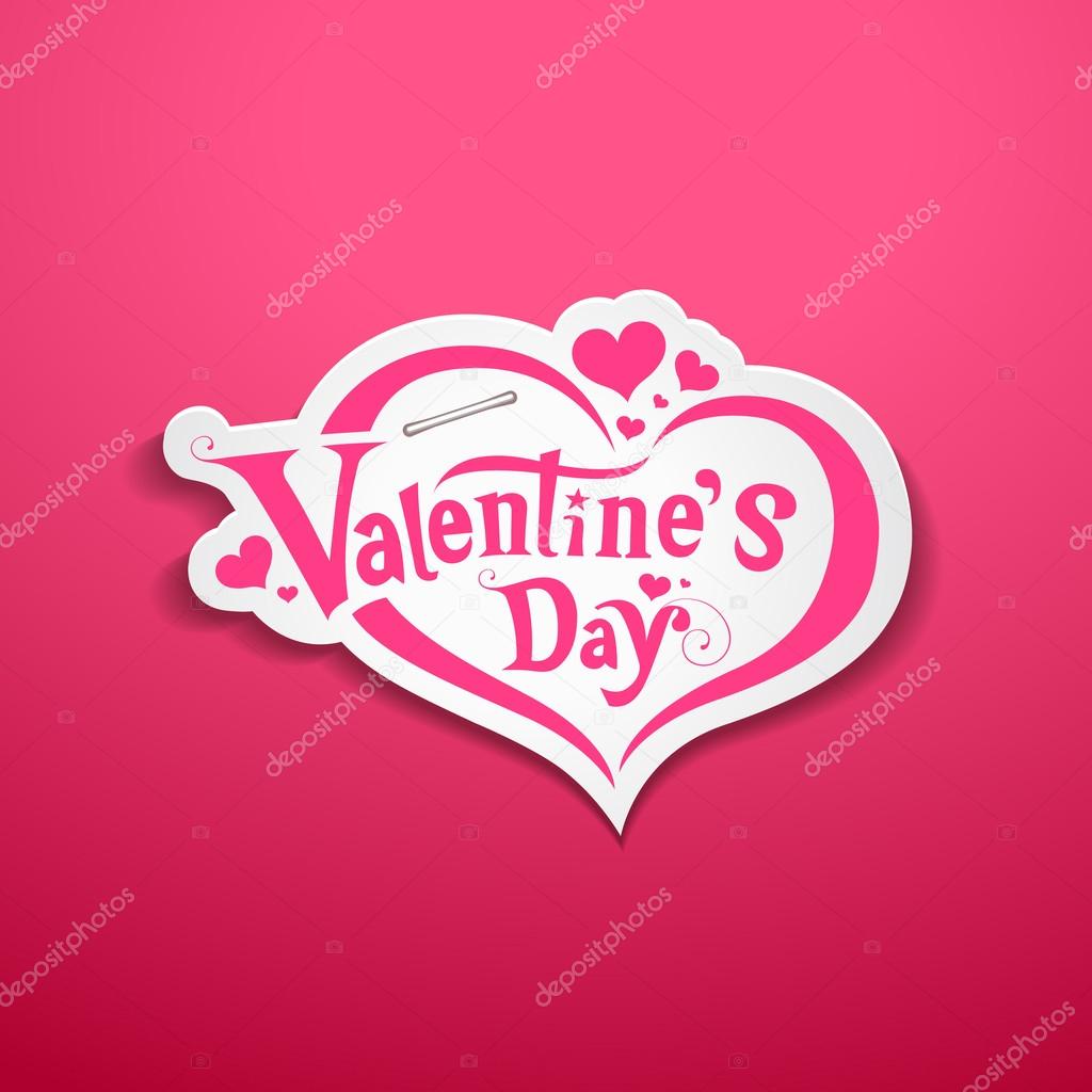 Happy Valentine's Day lettering design on pink background