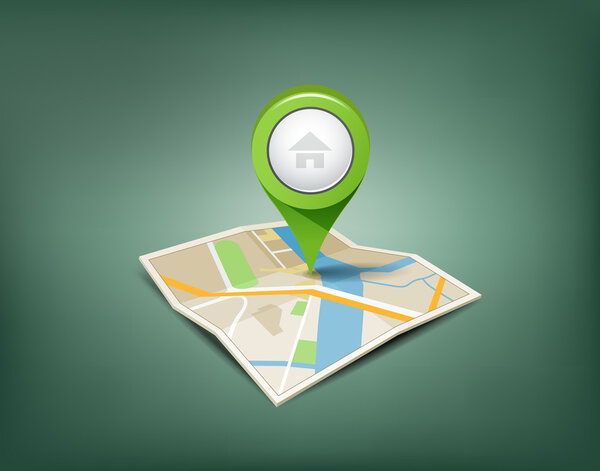 Складные карты с зелеными цветовыми маркерами фона
