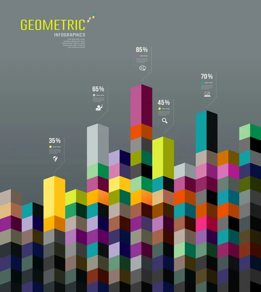 Abstraktní geometrické papírové infographic, pozadí — Stockový vektor