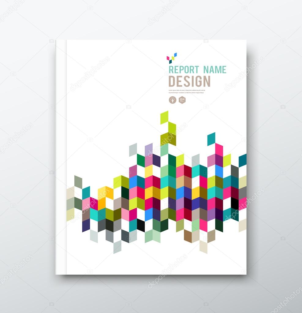 Annual report and brochure colorful geometric design