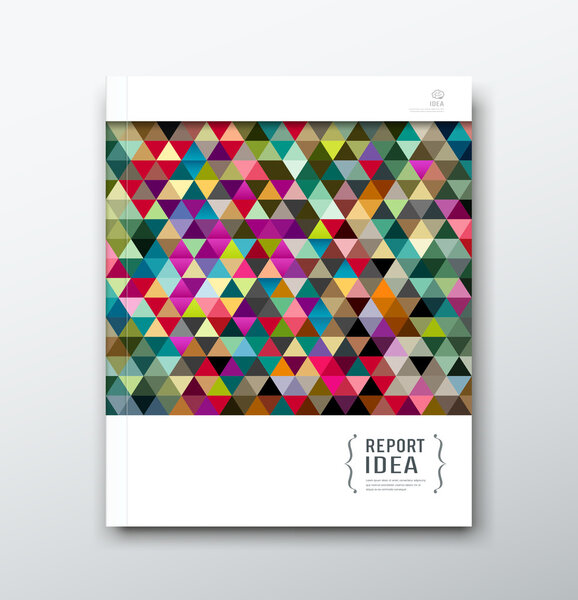 Cover annual report abstract colorful triangle geometric template