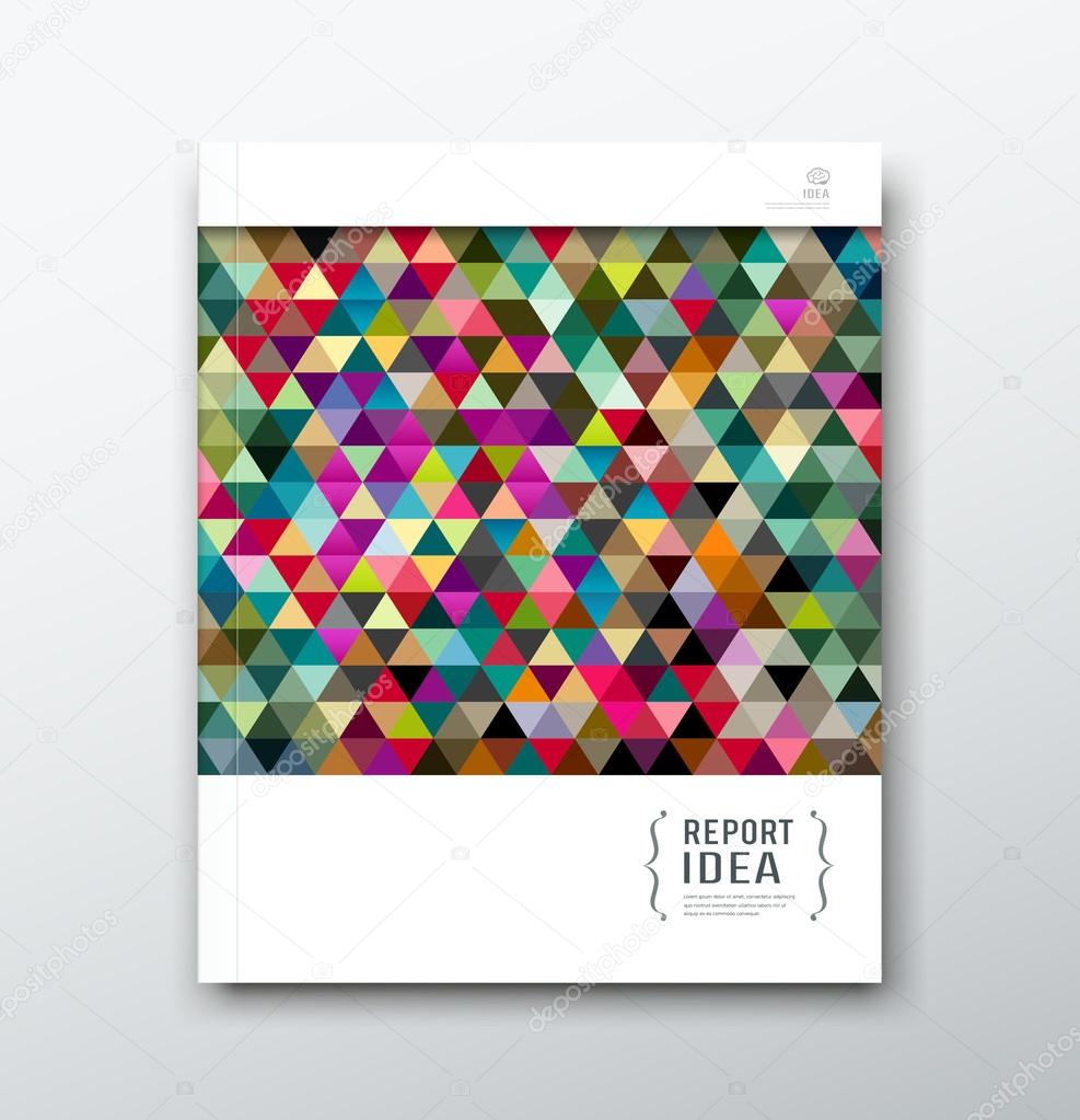 Cover annual report abstract colorful triangle geometric template