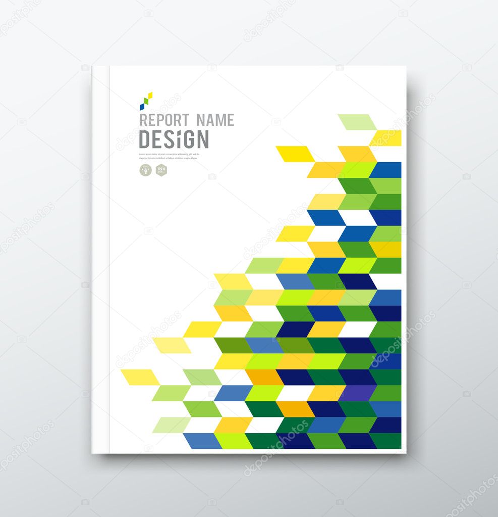 Cover annual report flag of brazil geometric design
