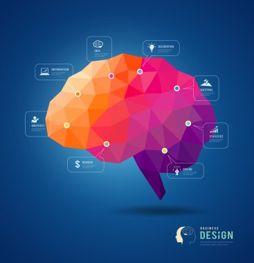 Brain idea geometric info graphics design