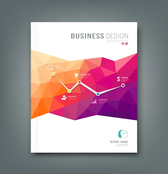 Tijdschrift geometrische vormen info-graphic voor het bedrijfsleven — Stockvector