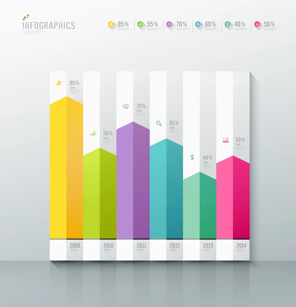 Origami papel gráfico colorido — Vector de stock