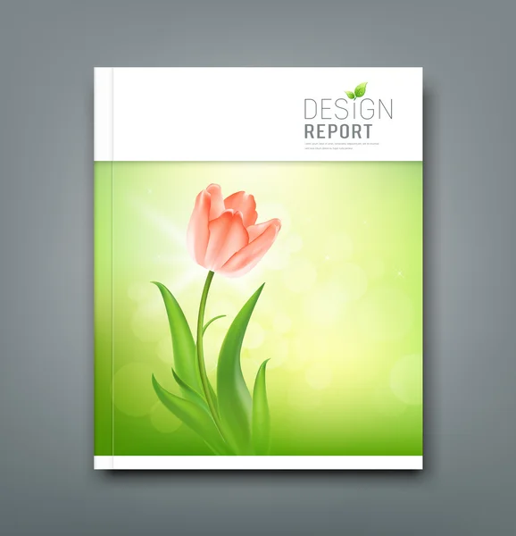 Cover Magazine Beautiful tulips on nature background — Stock Vector