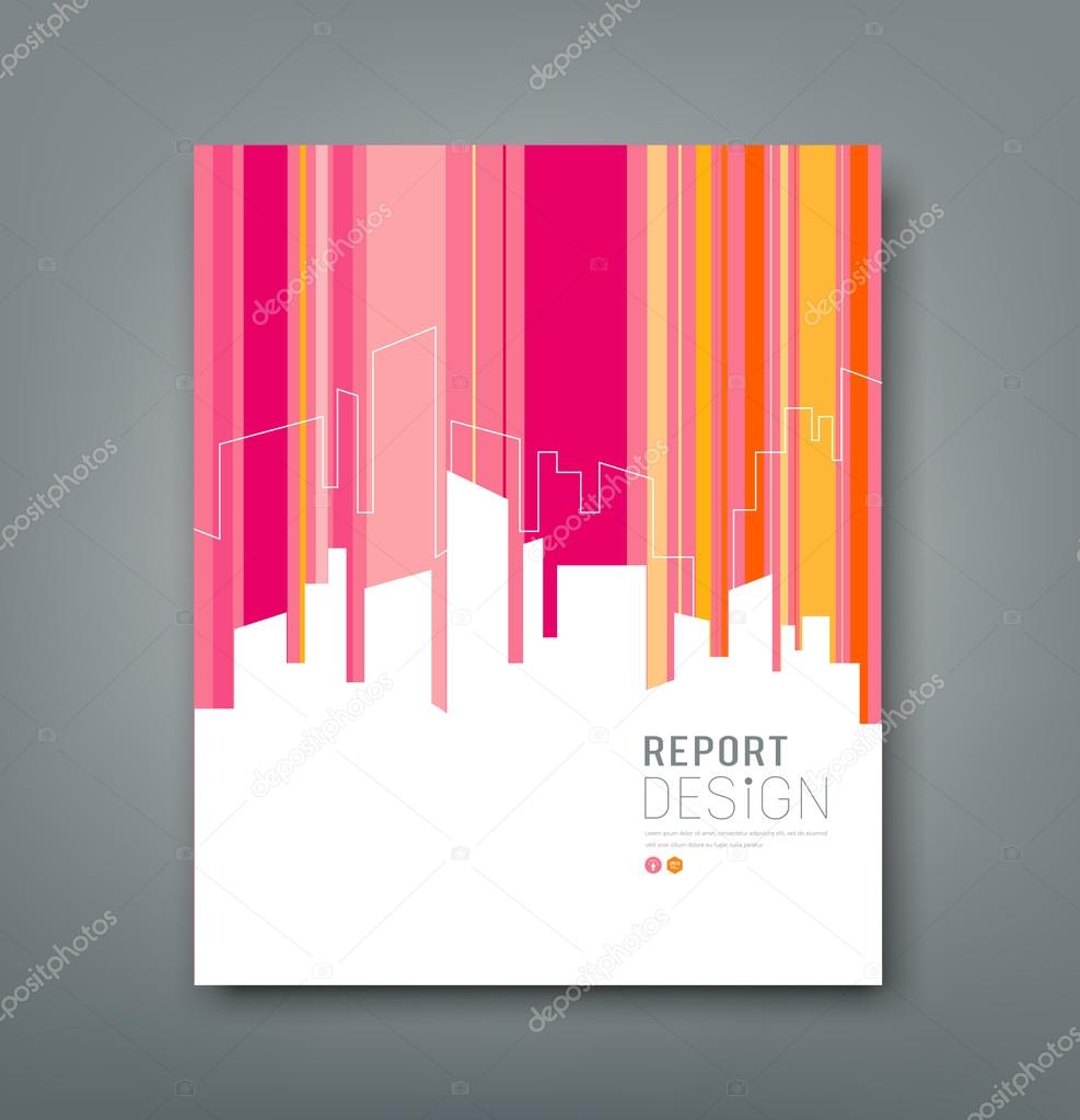 Cover Magazine Silhouette building colorful background